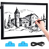 AGM Mesa de Luz Dibujo A3- LED Tableta de Luz- Dibujo De Luz Super Delgado y Brillo Ajustable con Cable USB para Dibujar…